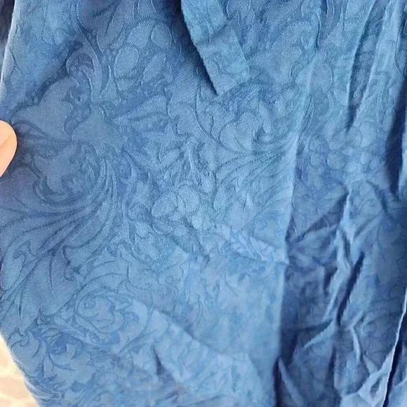 Anthropologie Holding Horse V Neck Blue Pattern Cold Shoulder Shift Dress M - Picture 7 of 11